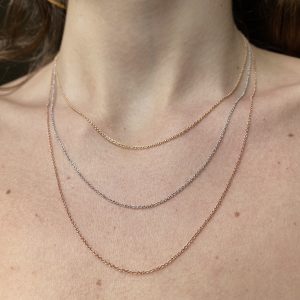 14K Gold Thin Franco Chain Necklace 