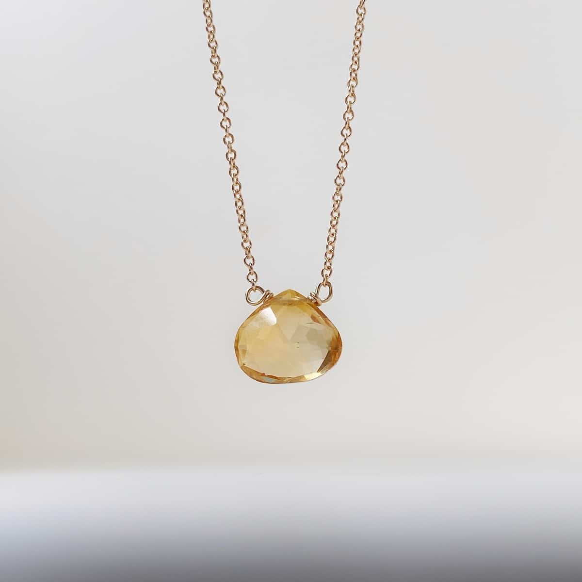 Yellow gold 2024 citrine necklace