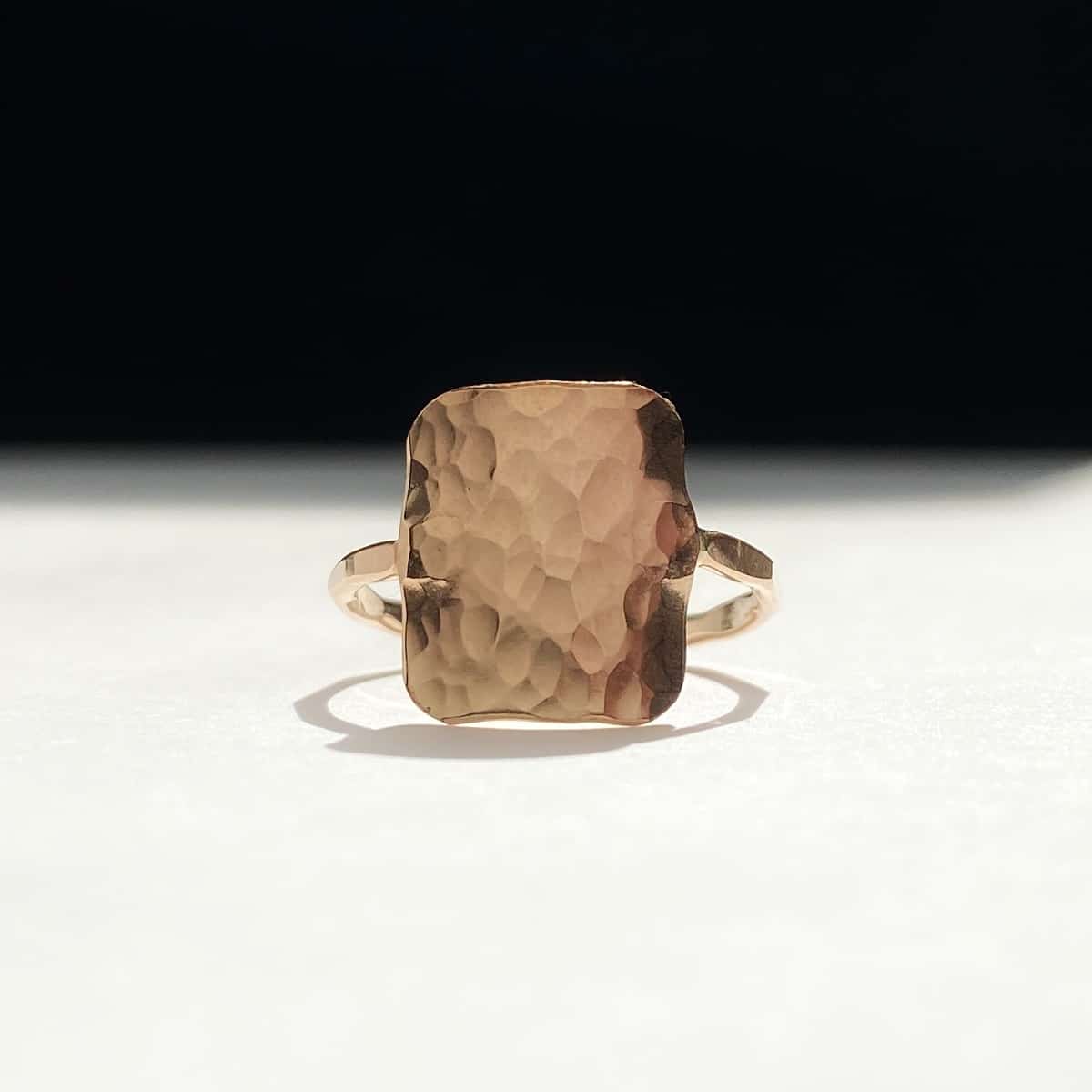 Hammered Rectangle Ring - KTCollection